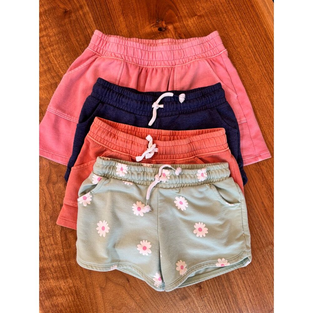 Cat & Jack Shorts & Skort Bundle 4 Pc Daisy, Pink, Navy & Coral, Girls Size 6/7